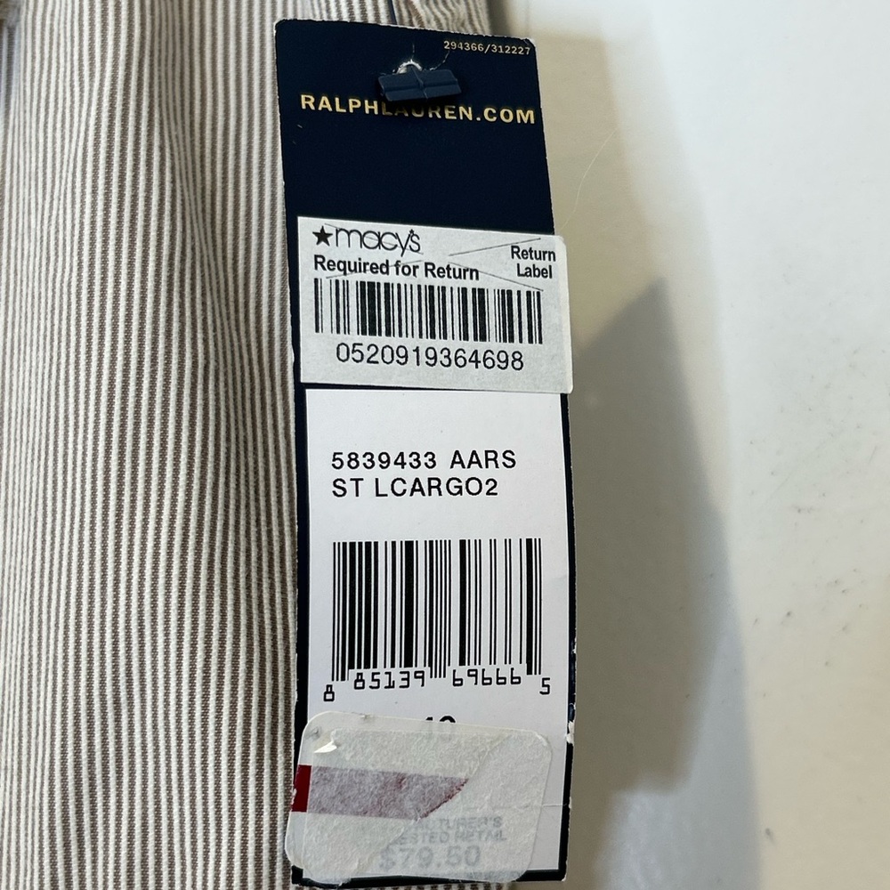 Polo Ralph Lauren Shorts Men's Seersucker Cargo Military Paratrooper NWT 40 - Picture 8 of 16